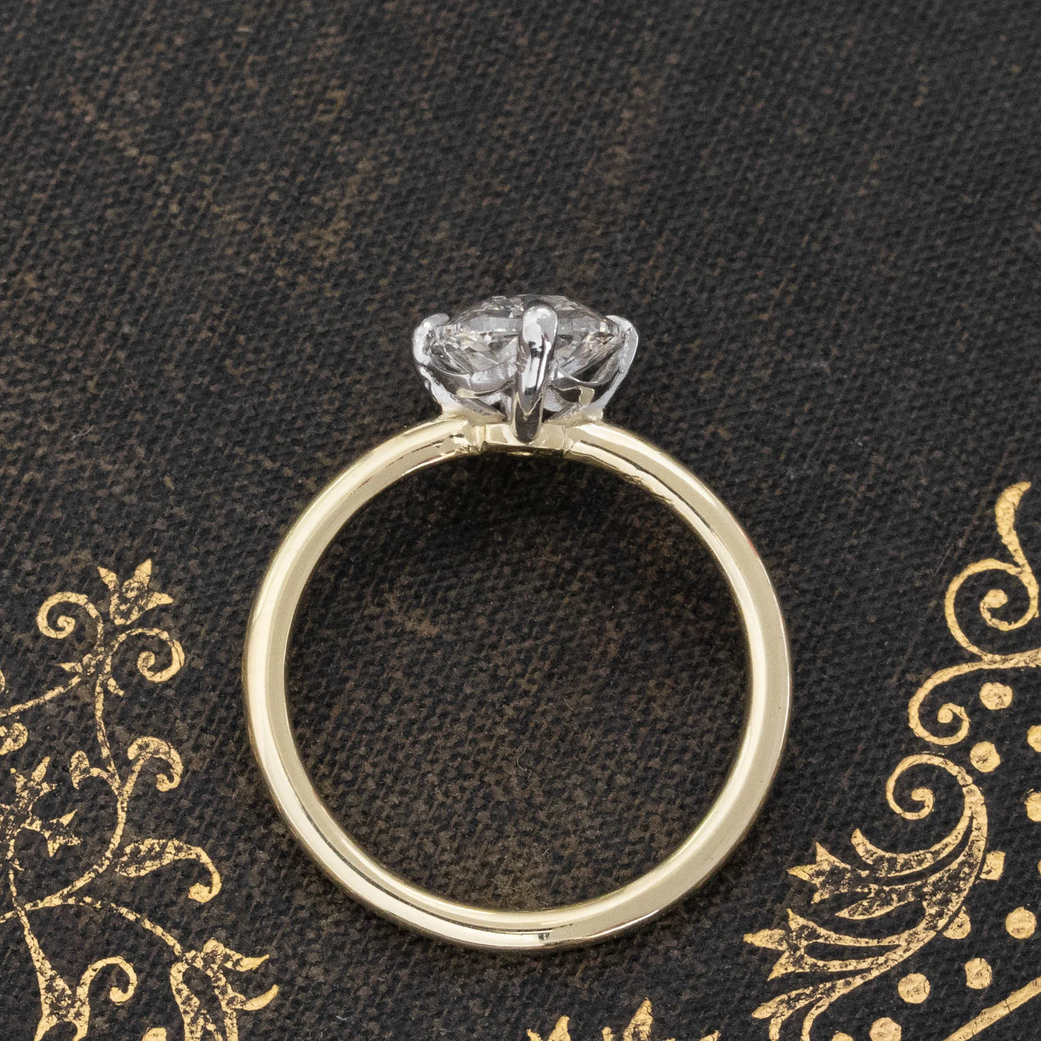 2.00ct Elongated Old Mine Cut Diamond Solitaire, GIA K SI1