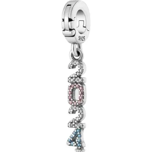 2024 New Years Pendant Silver Bead Charm