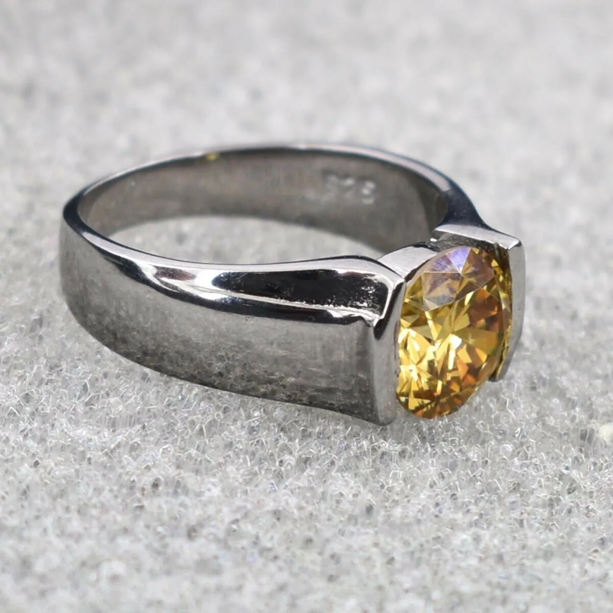 2.25 Ct Round Shape Champagne Diamond Solitaire Ring, Amazing Shine & Bling