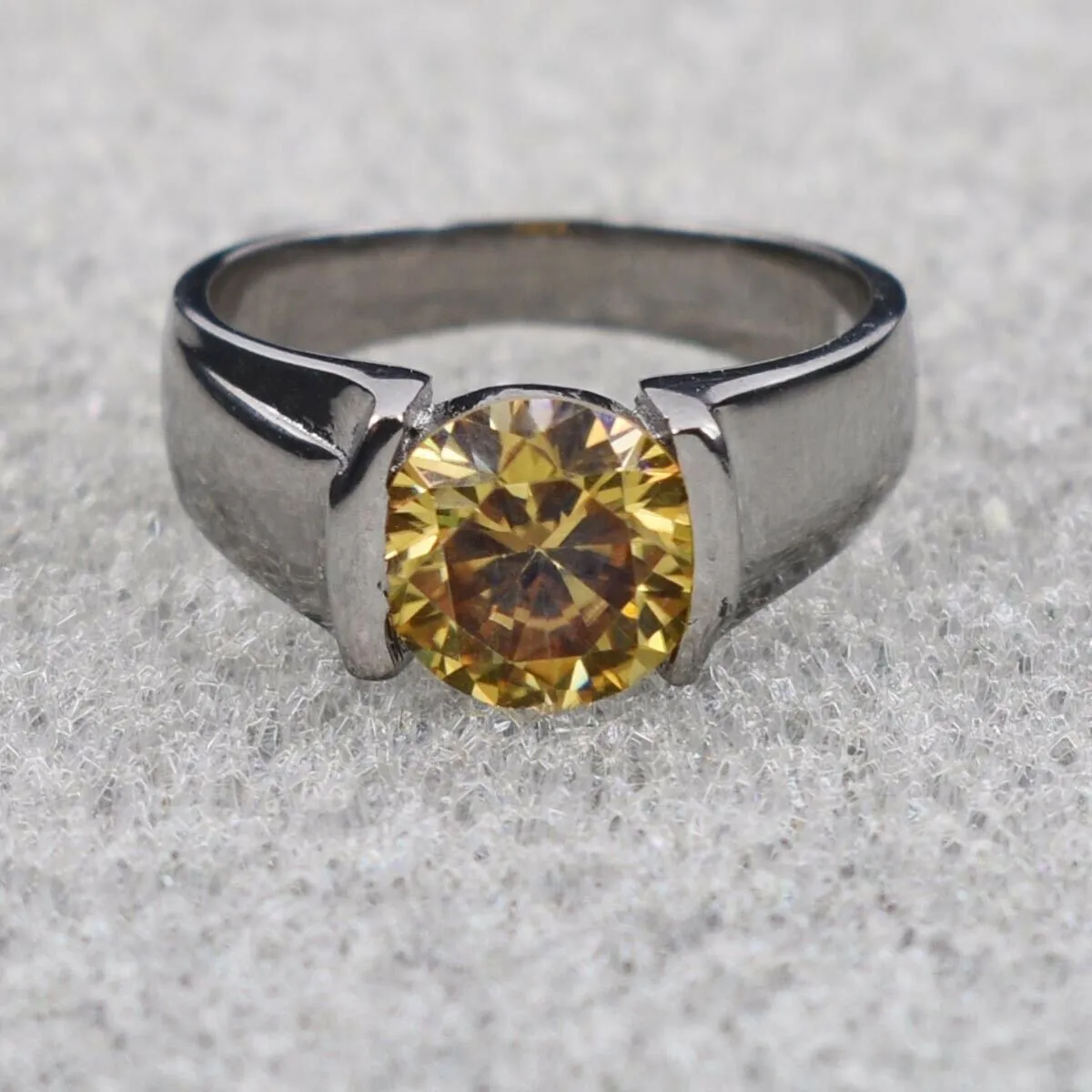 2.25 Ct Round Shape Champagne Diamond Solitaire Ring, Amazing Shine & Bling