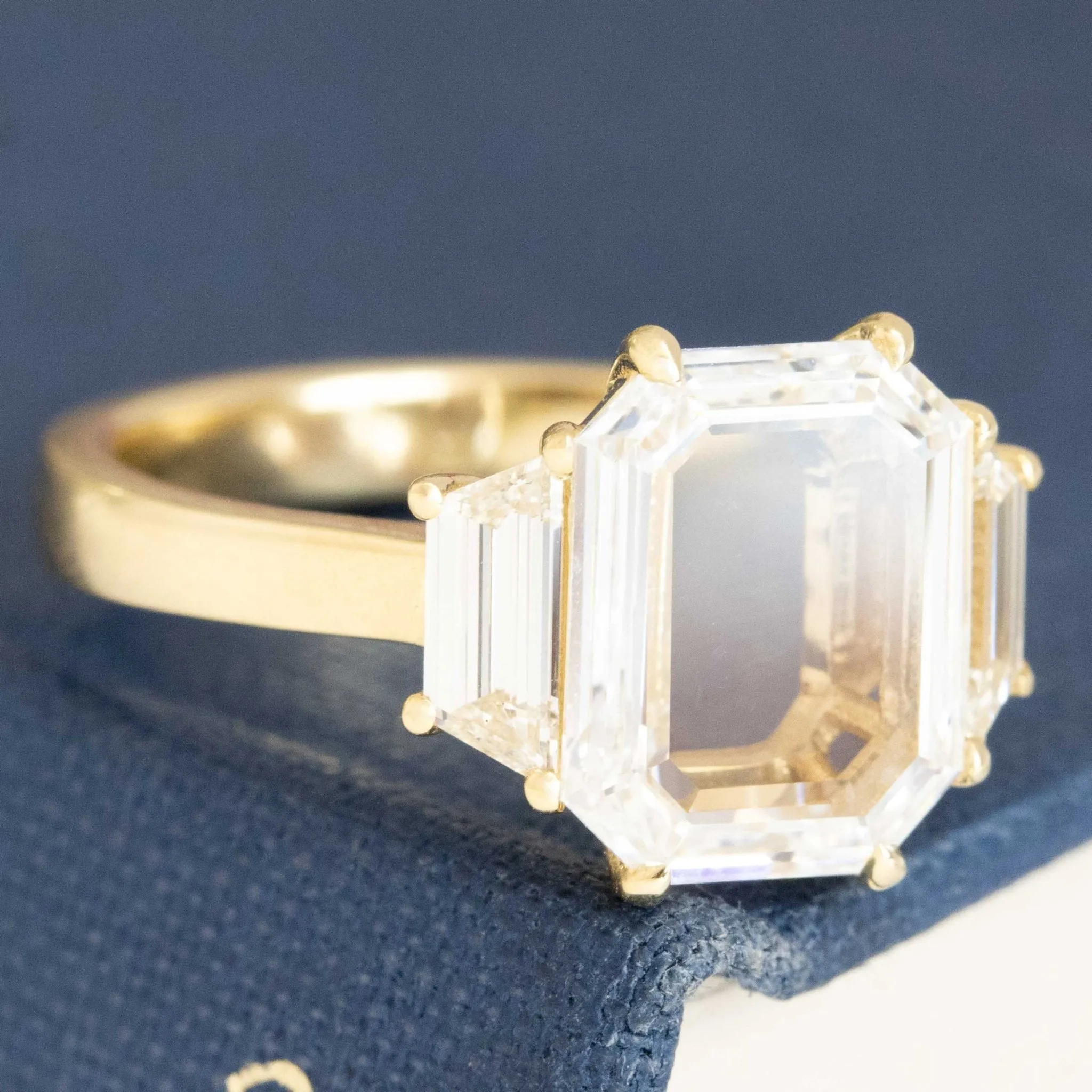 2.69ctw Portrait Cut Diamond Trilogy Ring