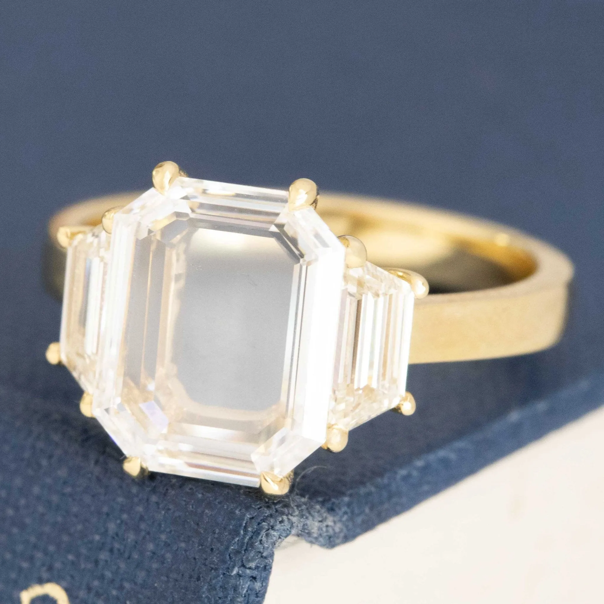 2.69ctw Portrait Cut Diamond Trilogy Ring