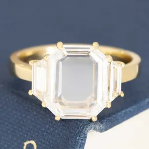 2.69ctw Portrait Cut Diamond Trilogy Ring