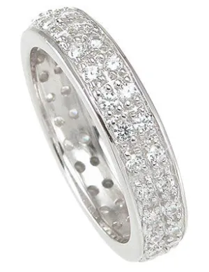 2C Engagement Ring Eternity Wedding Eternity Band Womens Simulated Diamond 925 Sterling Silver