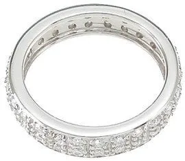 2C Engagement Ring Eternity Wedding Eternity Band Womens Simulated Diamond 925 Sterling Silver