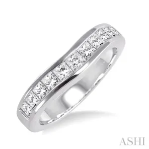 3/4 ctw Princess Cut Diamond Matching Wedding Band in 14K White Gold
