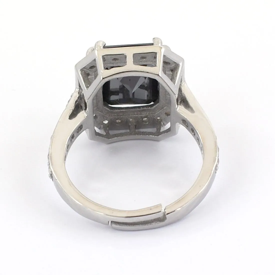 3.50 Ct Lovely Black Diamond Ring With Rose Cut Diamond Accents, Certified Diamond! Full of Fire, Ideal Gift