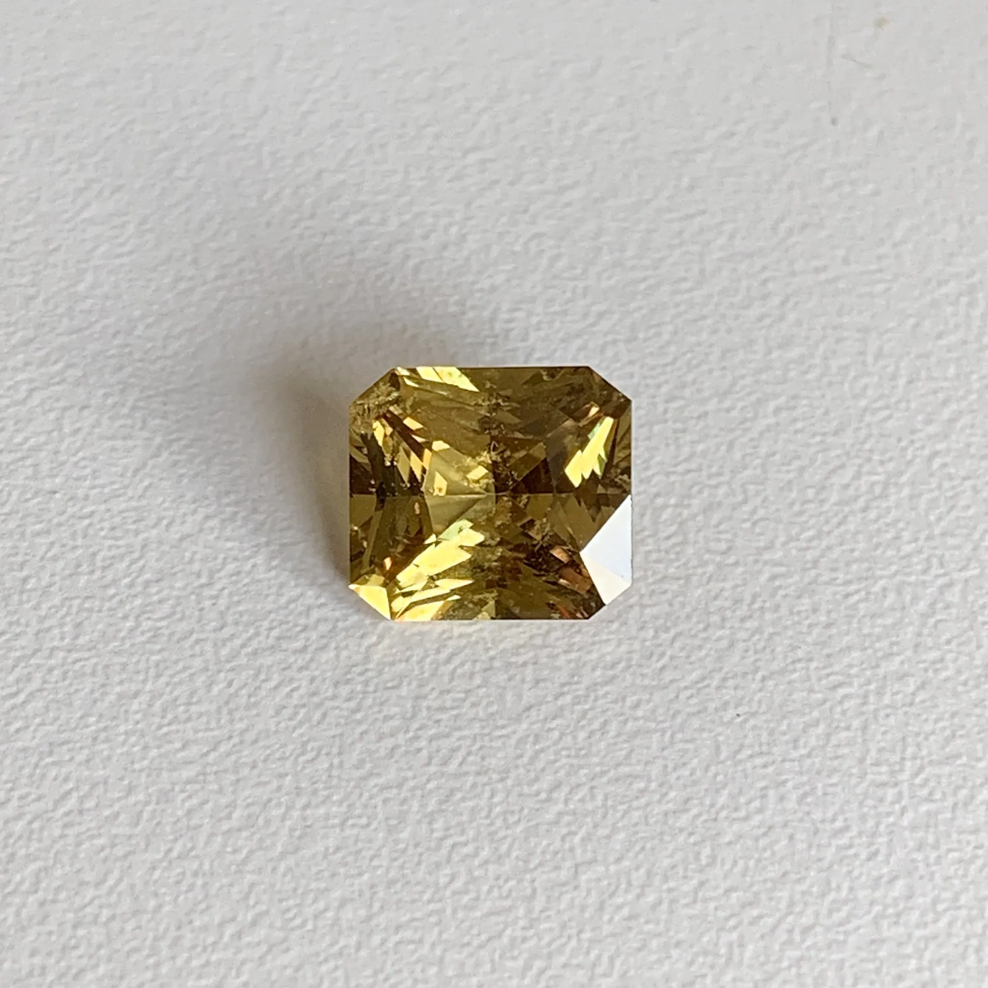 3.56 ct. Radiant Cut Brownish Green Sapphire