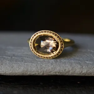 3ct Rose Cut Champagne Diamond Ring