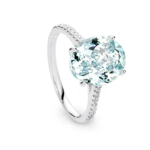 4.00Ct Aquamarine and Diamond Ring