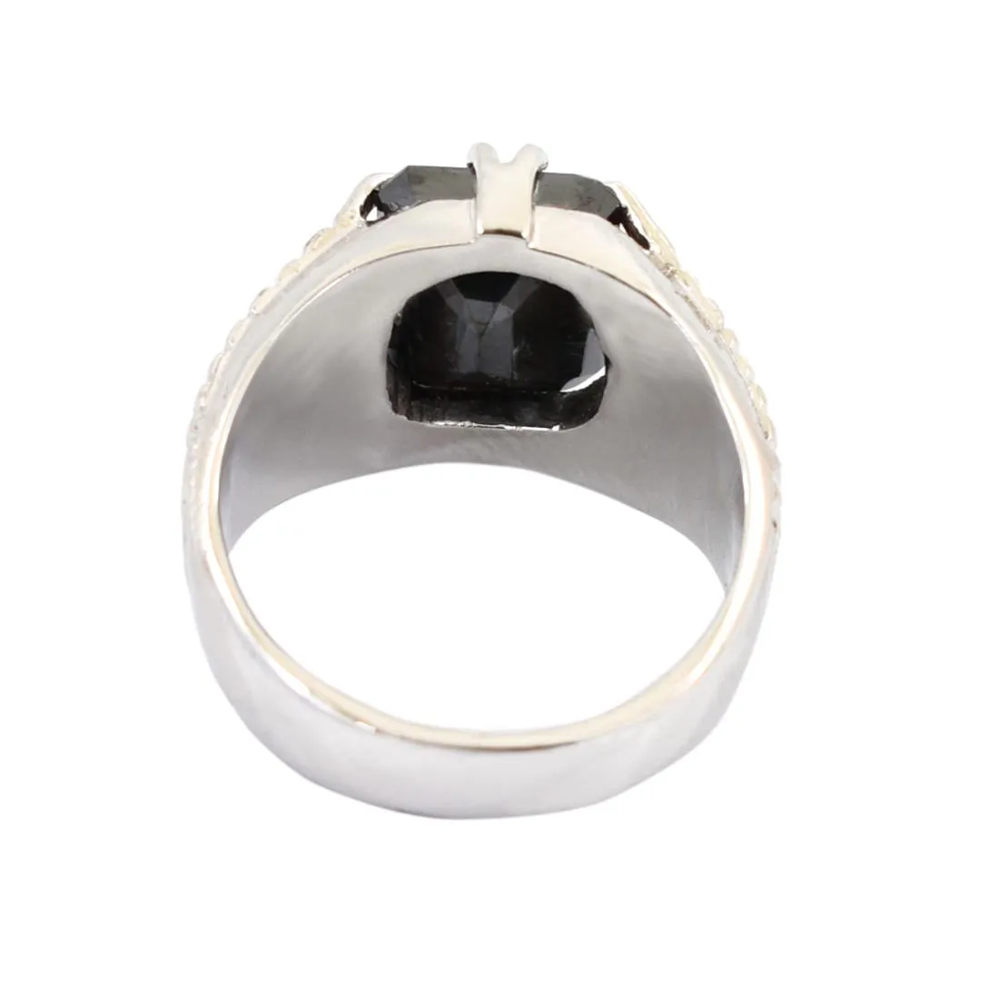 4.50 Ct Radiant Cut Black Diamond Men's Ring in 925 Sterling Silver, AAA Certified! Great Brilliance