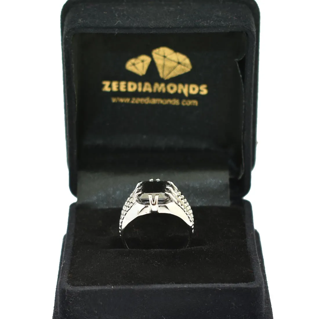 4.50 Ct Radiant Cut Black Diamond Men's Ring in 925 Sterling Silver, AAA Certified! Great Brilliance