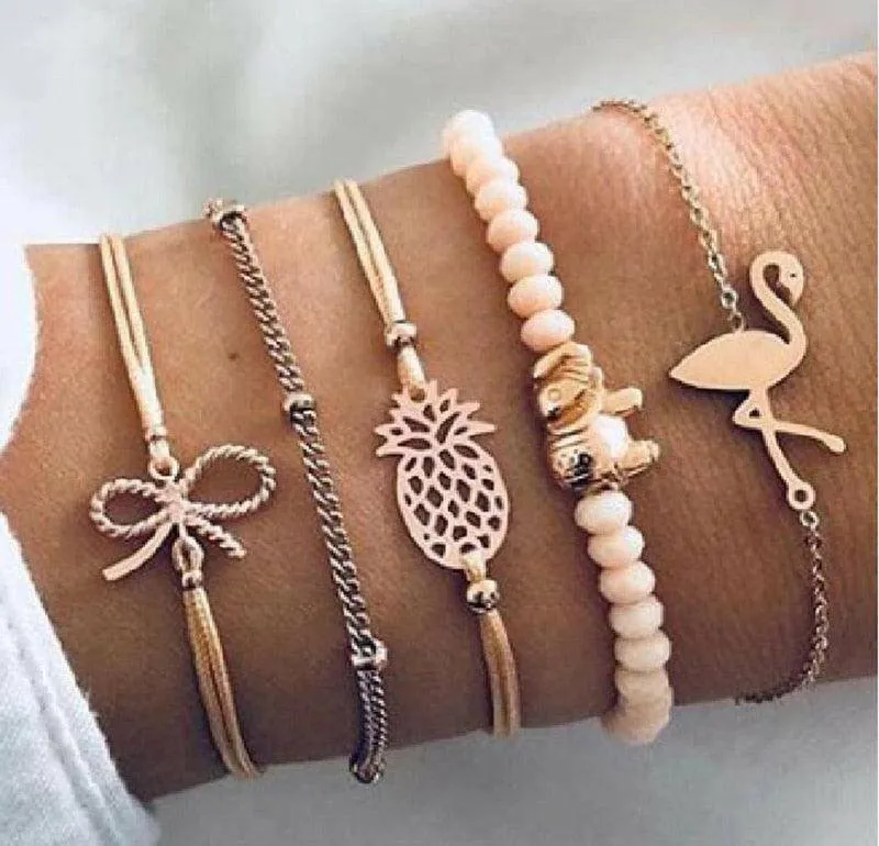 4pcs/Set Bohemian Stone beads bracelets