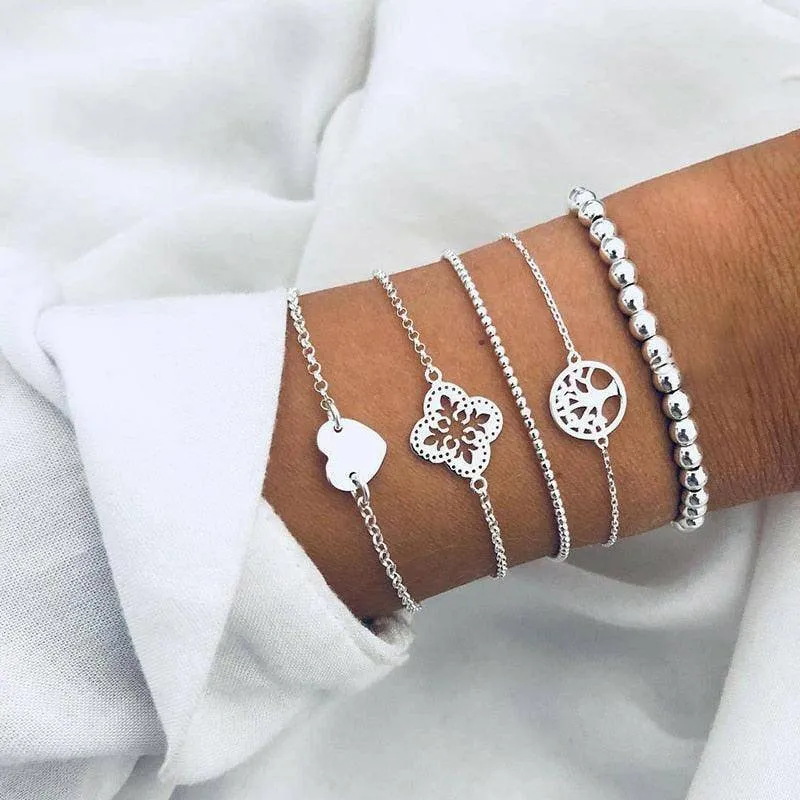 4pcs/Set Bohemian Stone beads bracelets