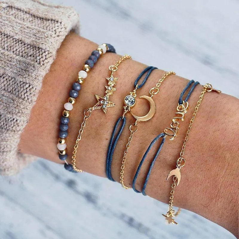 4pcs/Set Bohemian Stone beads bracelets