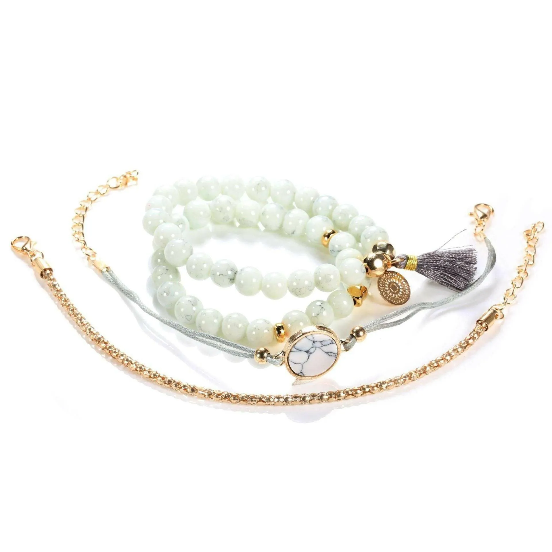 4pcs/Set Bohemian Stone beads bracelets