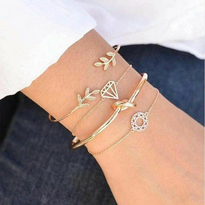 4pcs/Set Bohemian Stone beads bracelets