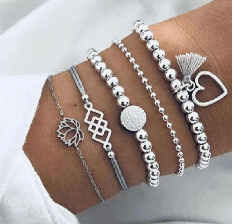 4pcs/Set Bohemian Stone beads bracelets