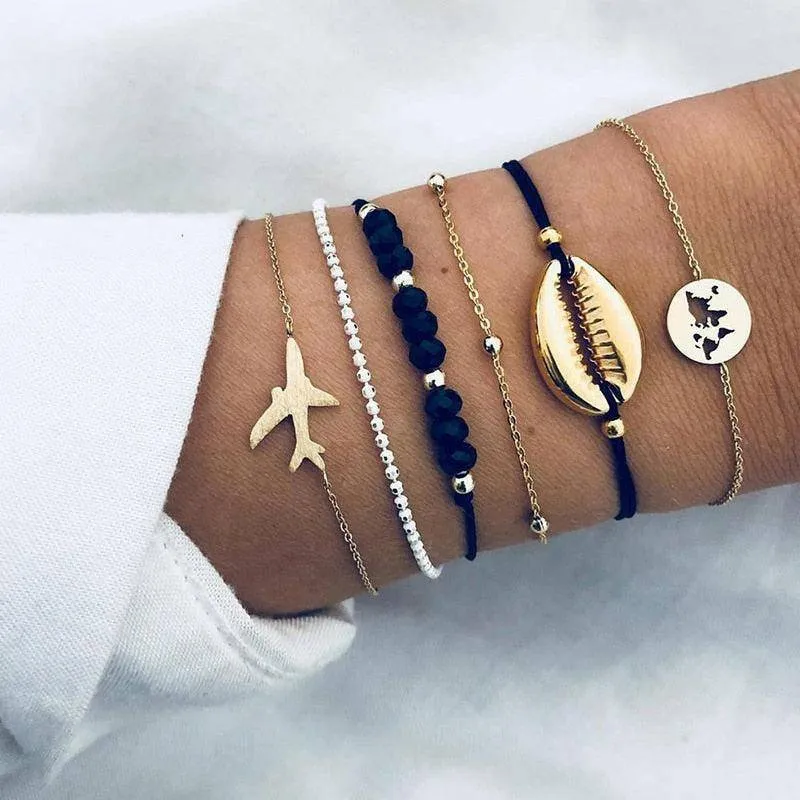 4pcs/Set Bohemian Stone beads bracelets