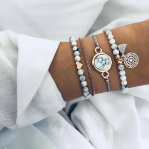 4pcs/Set Bohemian Stone beads bracelets