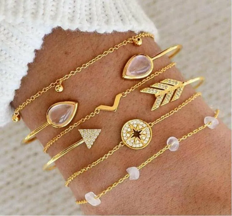 4pcs/Set Bohemian Stone beads bracelets