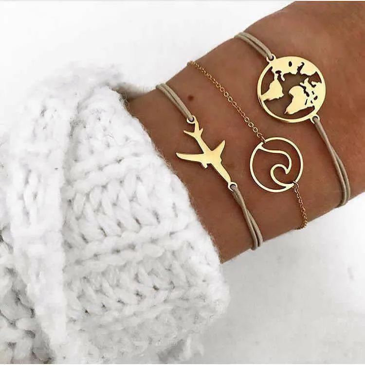 4pcs/Set Bohemian Stone beads bracelets