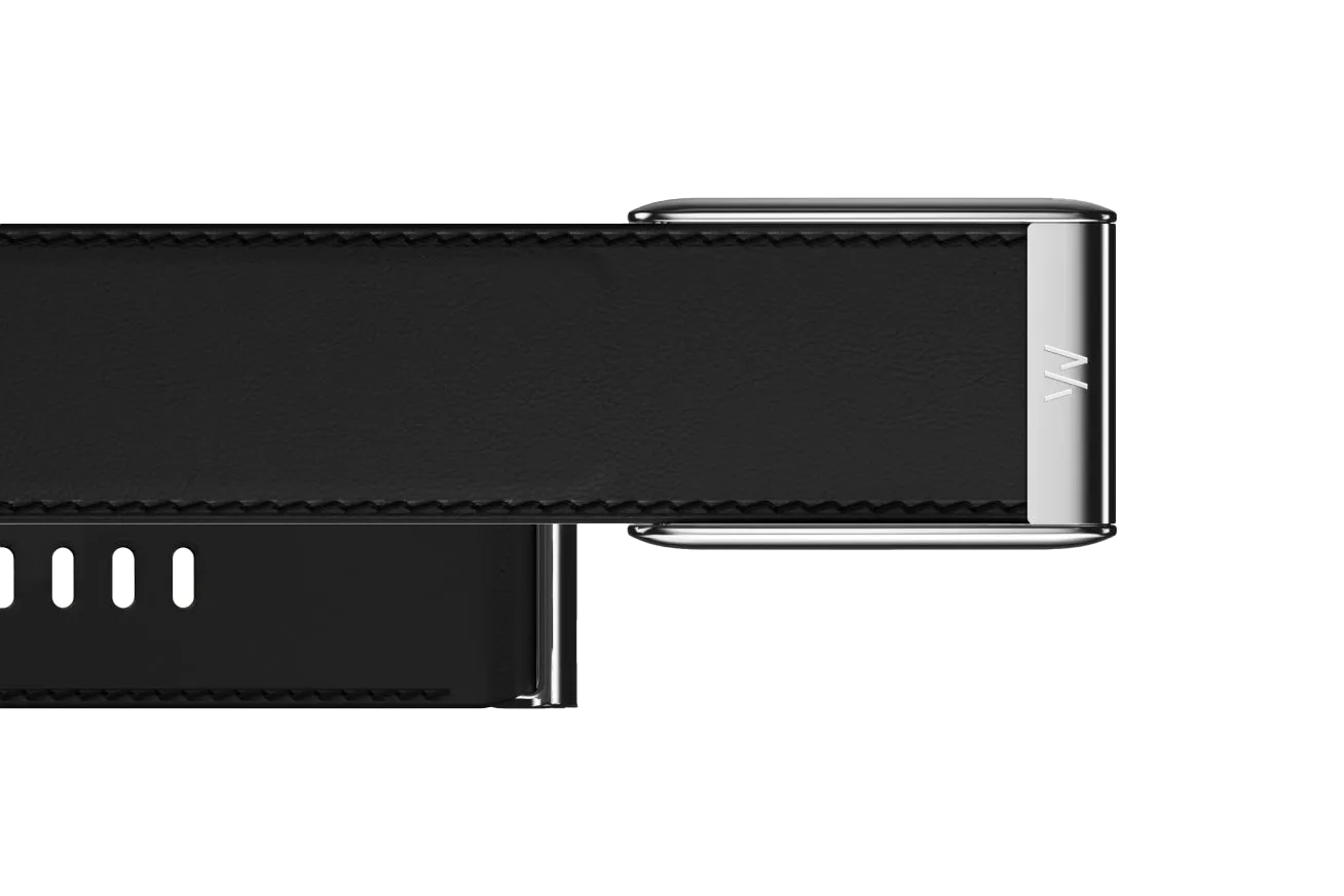 5.0 LeatherLuxe Straight Band | Black/Cream with Titanium
