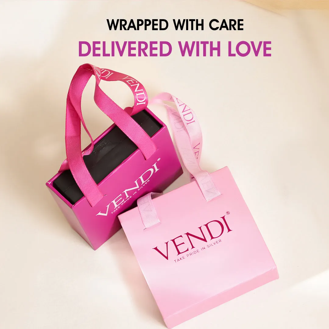 925 Rhodium Plated Delicate Heart Pink Stone Bracelets