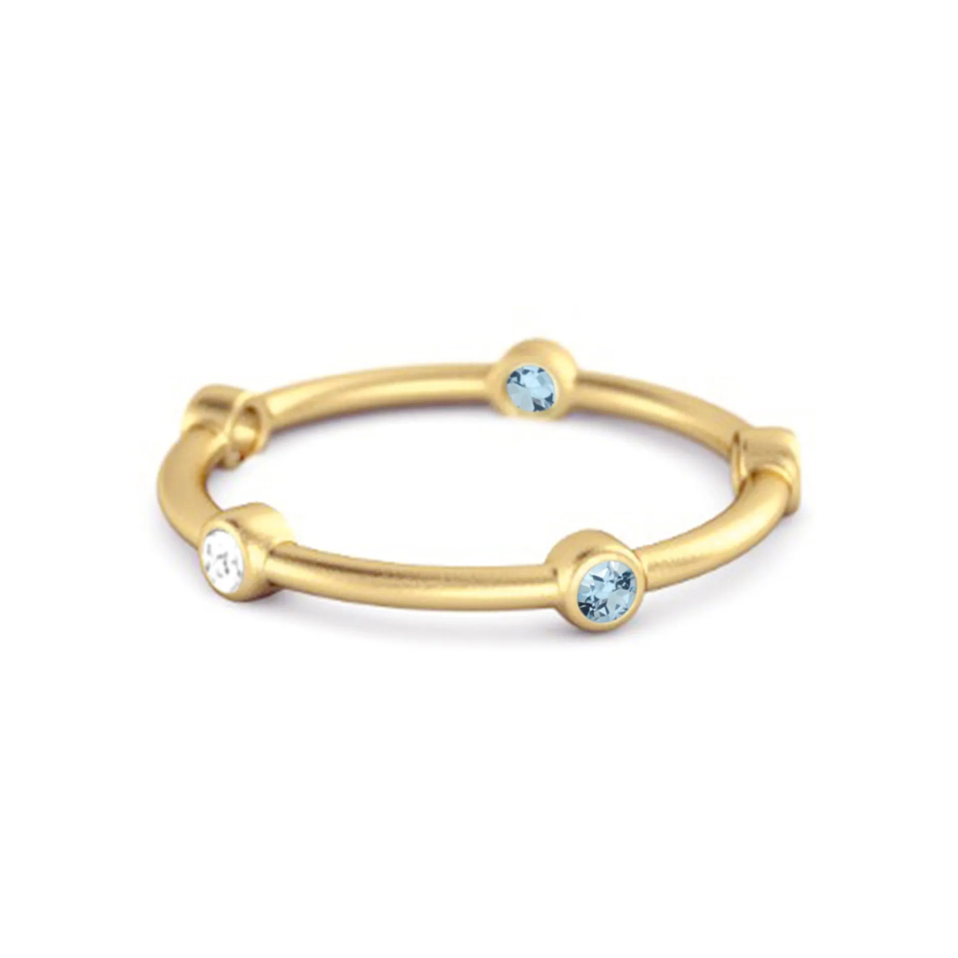 925 Sterling Silver 0.30 Ct Blue Topaz Stackable Wedding Ring