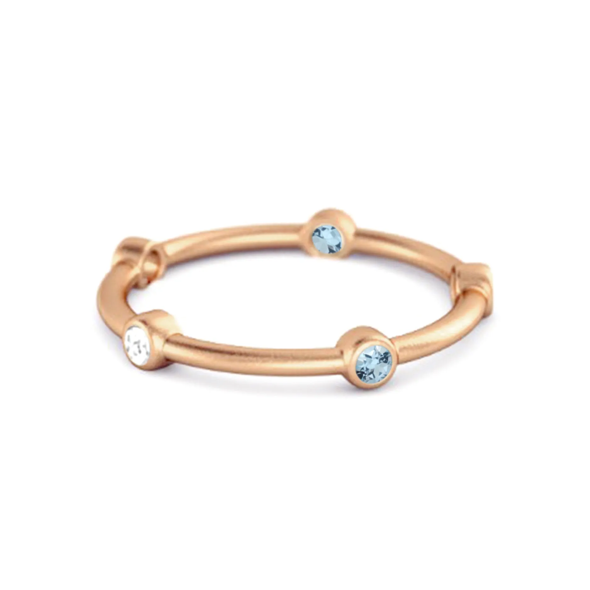 925 Sterling Silver 0.30 Ct Blue Topaz Stackable Wedding Ring