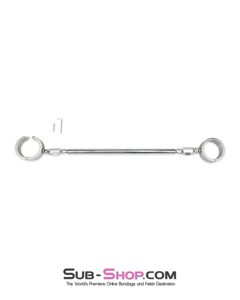 9991M-SIS      Stainless Steel Spreader Bar with Detachable Heavy Sissy Bondage Ankle Cuffs