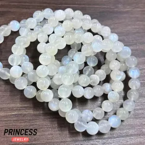 A   Natural Blue Moonstone Beads – 7–9mm Pinkish White Loose Gemstones for DIY Jewelry Making & Wholesale Accessories