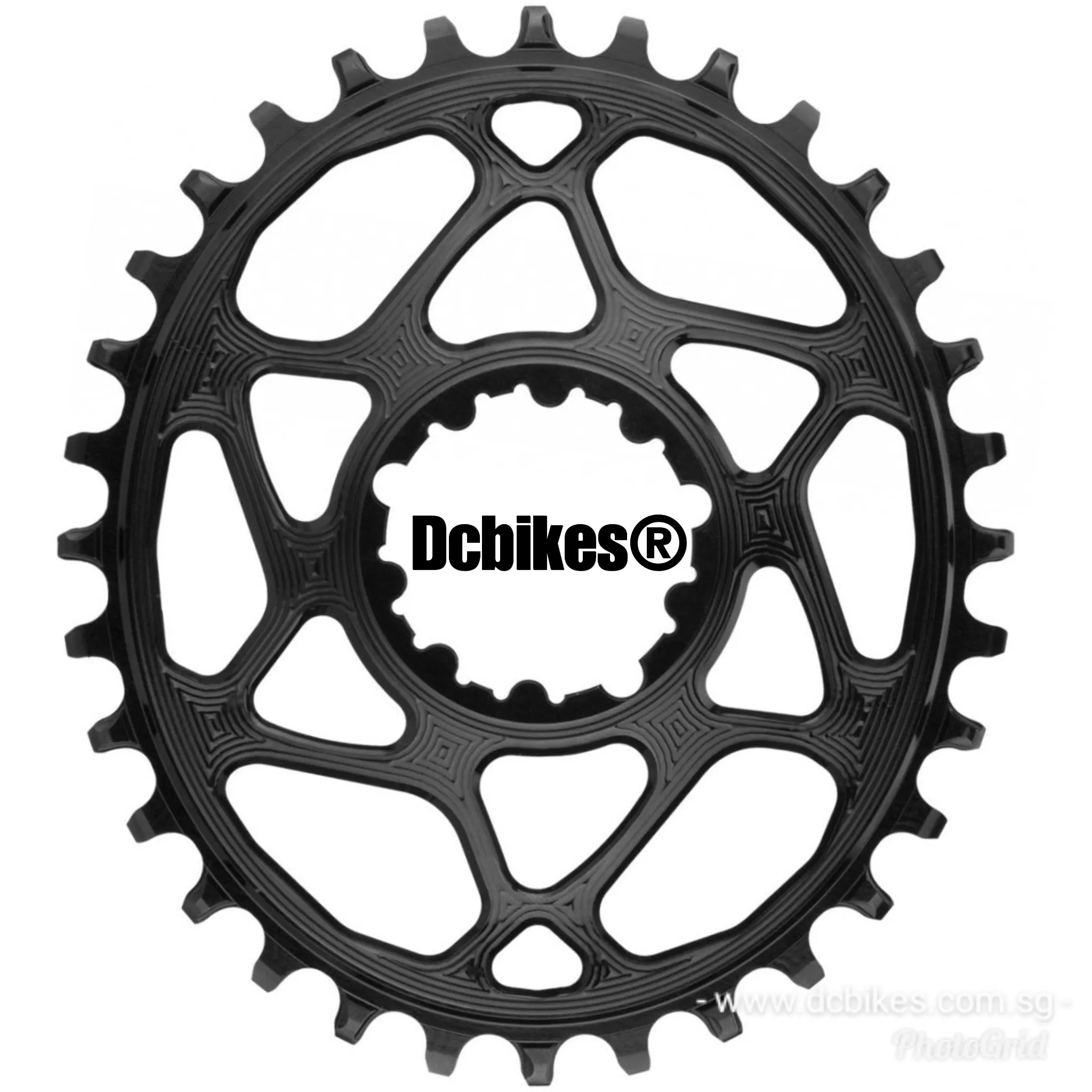 AbsoluteBLACK 30T/32T/34T Oval Chain Ring For SRAM DUB GXP 6mm Offset