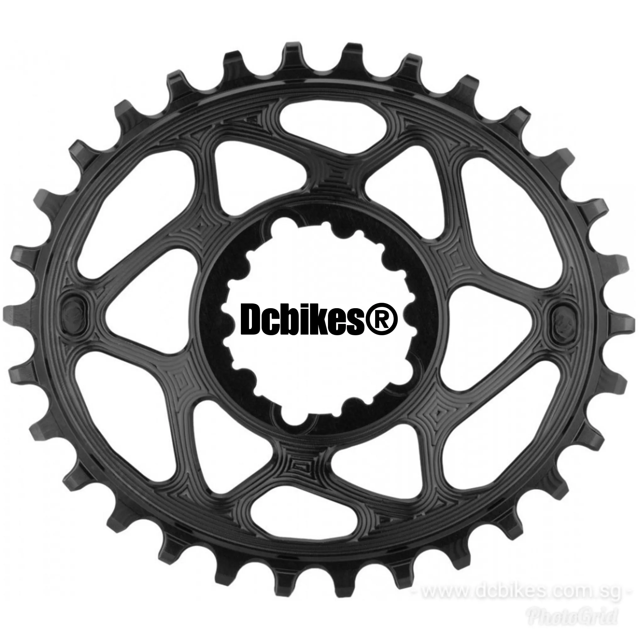 AbsoluteBLACK 30T/32T/34T Oval Chain Ring For SRAM DUB GXP 6mm Offset