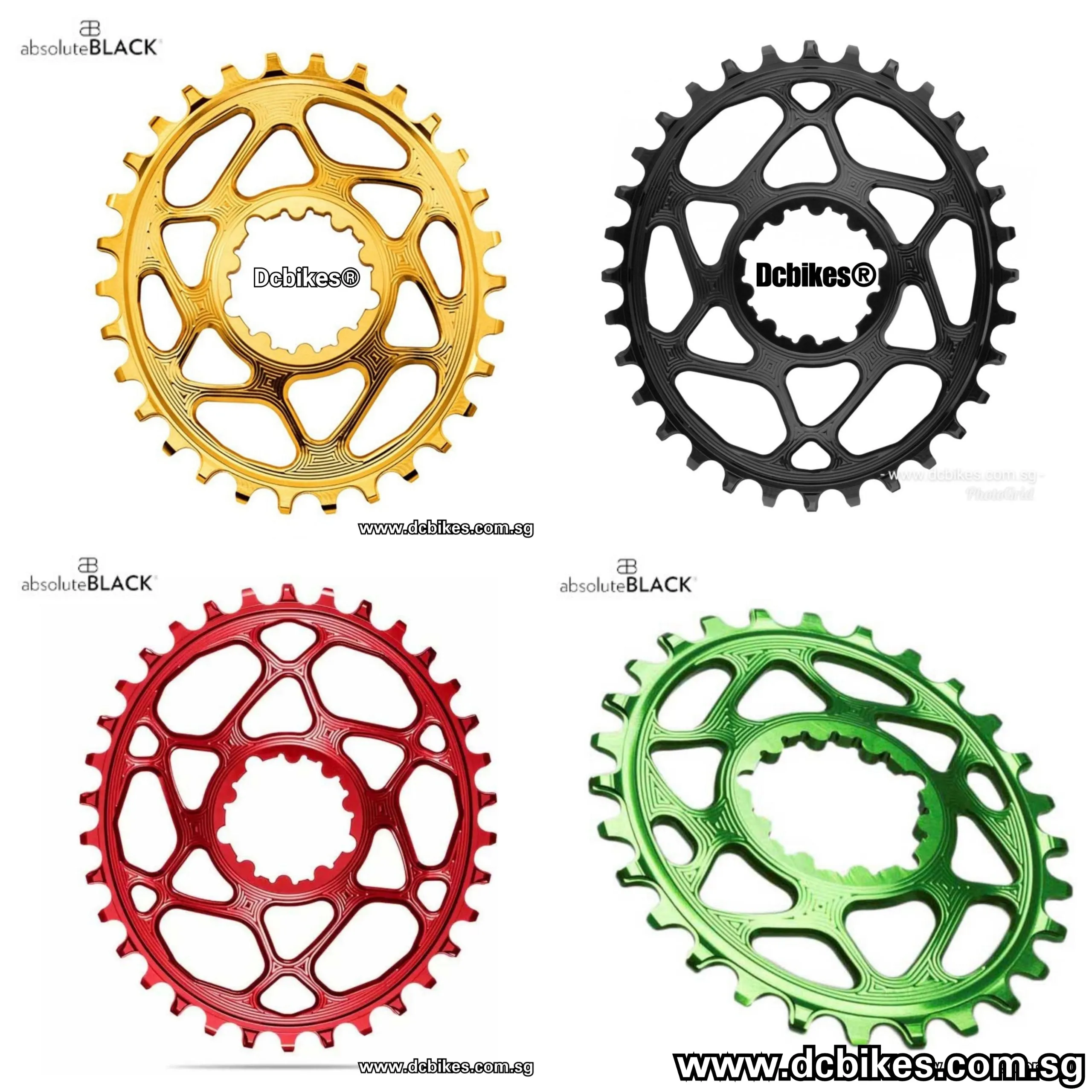 AbsoluteBLACK 30T/32T/34T Oval Chain Ring For SRAM DUB GXP 6mm Offset
