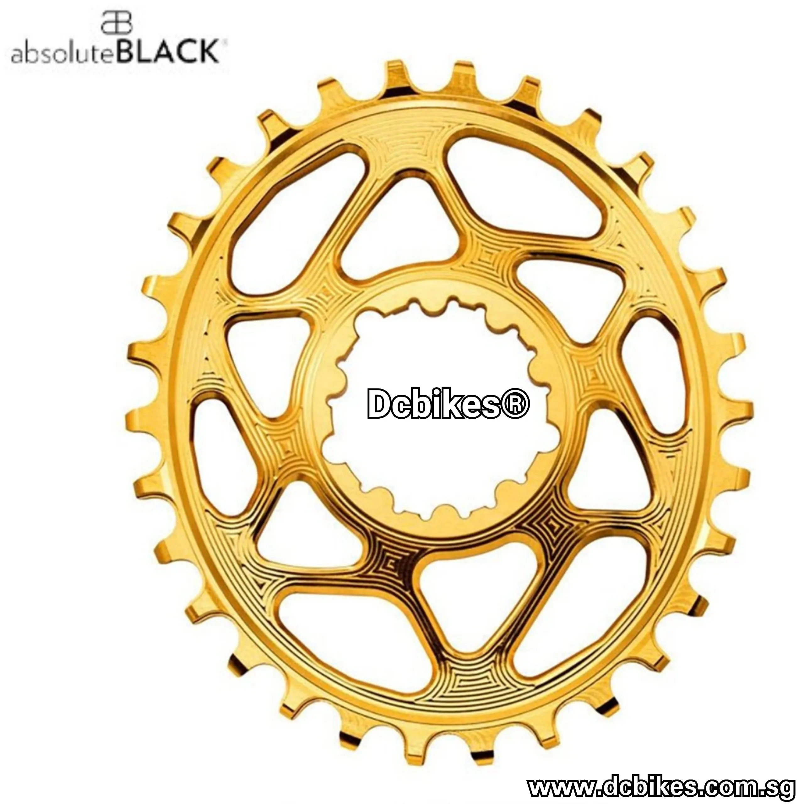 AbsoluteBLACK 30T/32T/34T Oval Chain Ring For SRAM DUB GXP 6mm Offset