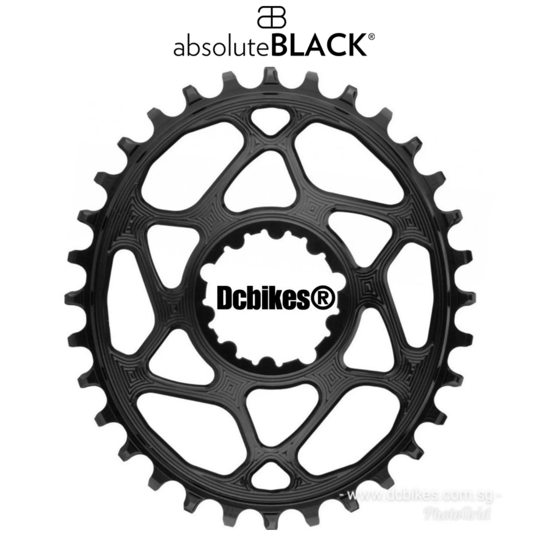 AbsoluteBLACK 30T/32T/34T Oval Chain Ring For SRAM DUB GXP 6mm Offset