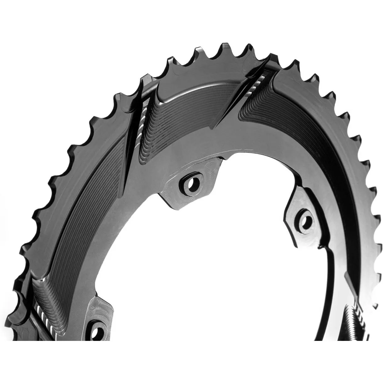 absoluteBLACK Oval Premium Shimano 110BCD 5 Bolt Double Sub Compact Chainring