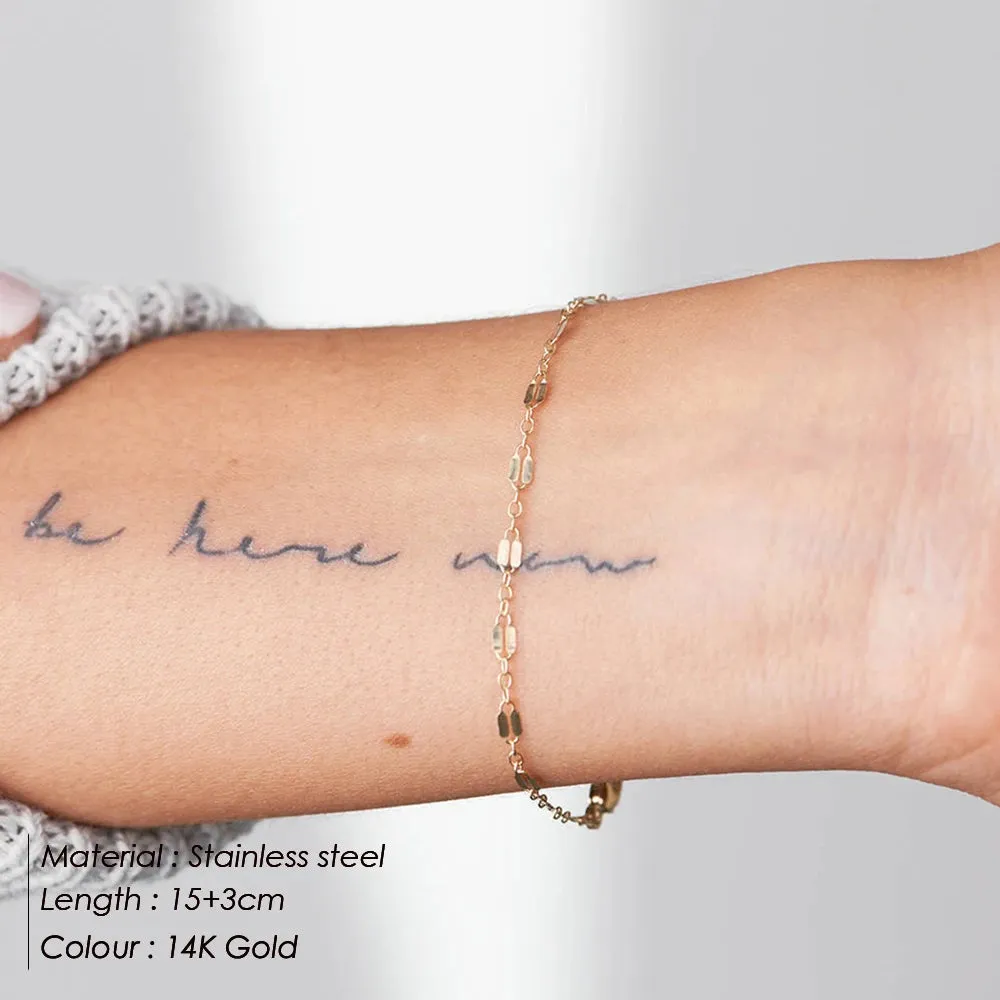 Adjustable Gold Chain Bracelets: Stainless Steel