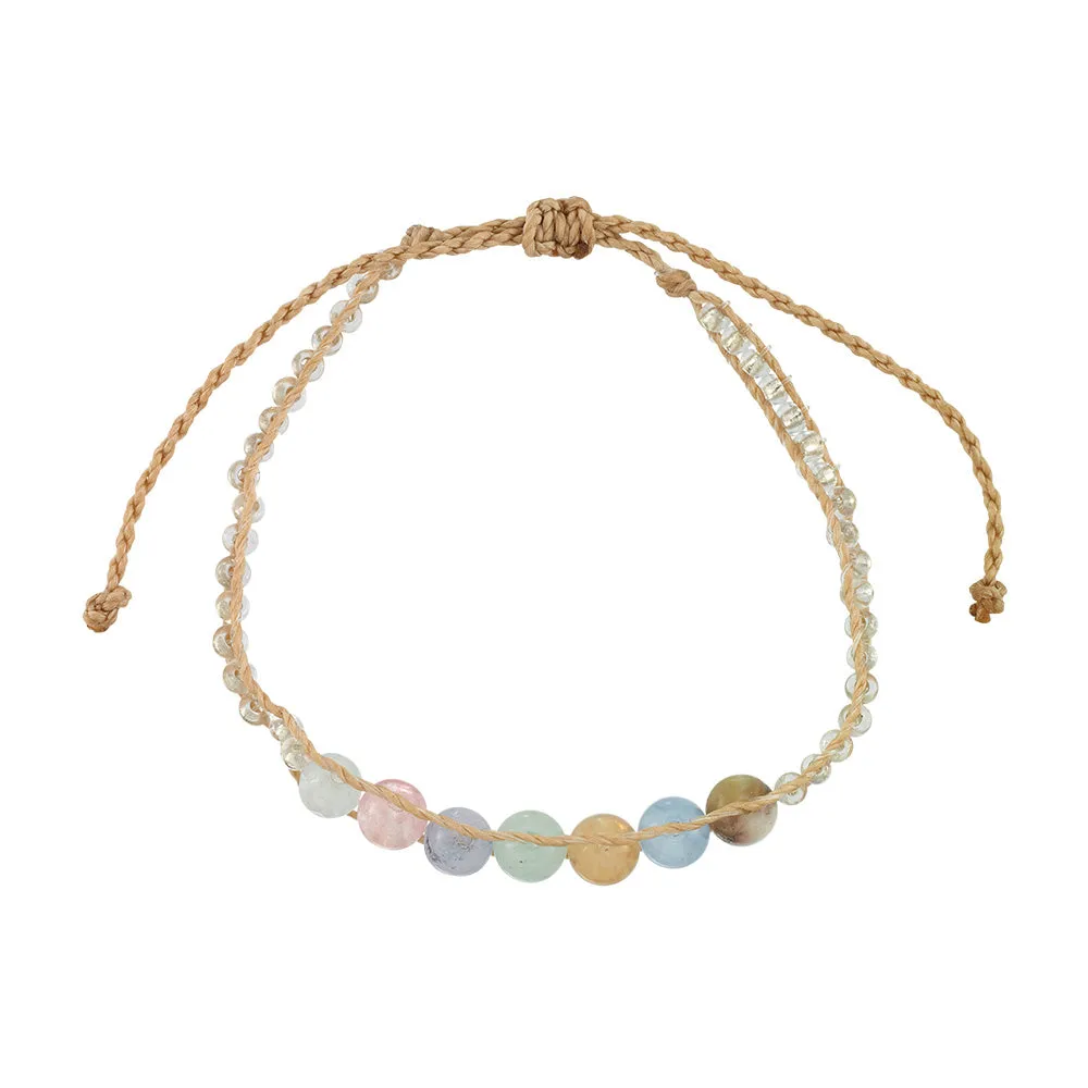 Adjustable Wax Cord & Stone Mix Bracelet