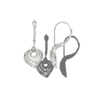Aloha Heart Earrings in White Gold - 11mm