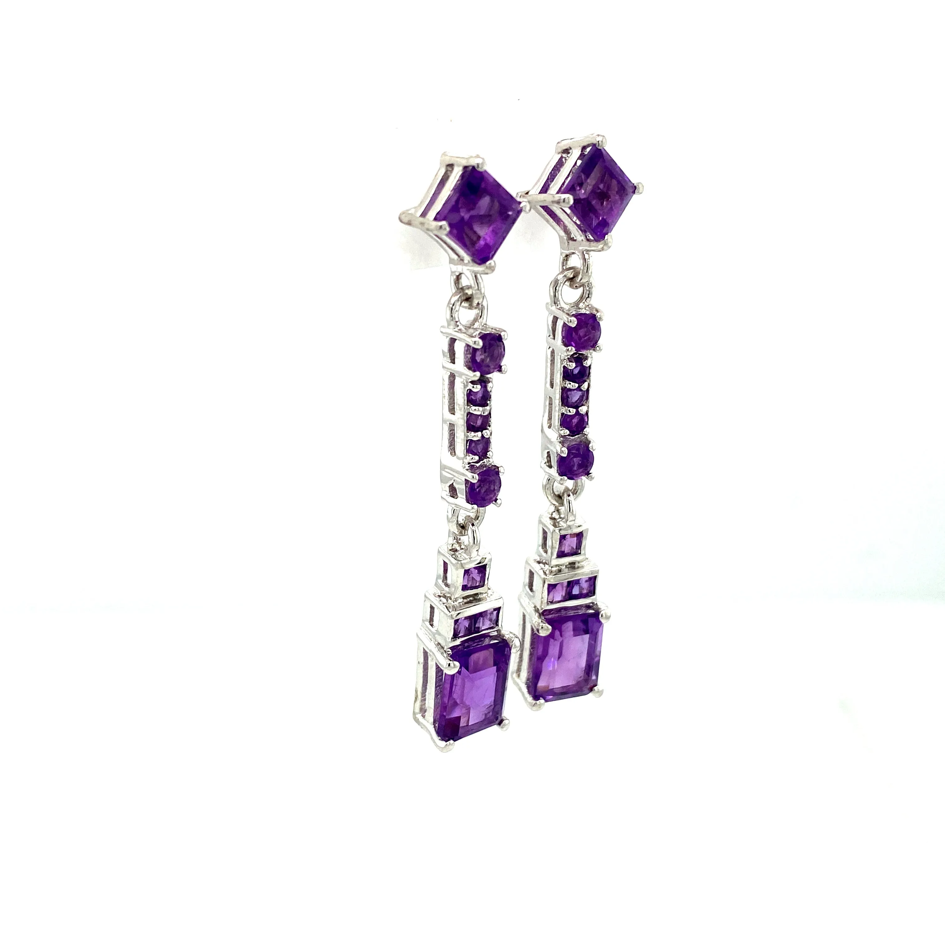 Amethyst Earring in .925 Sterling Silver - KST 52608
