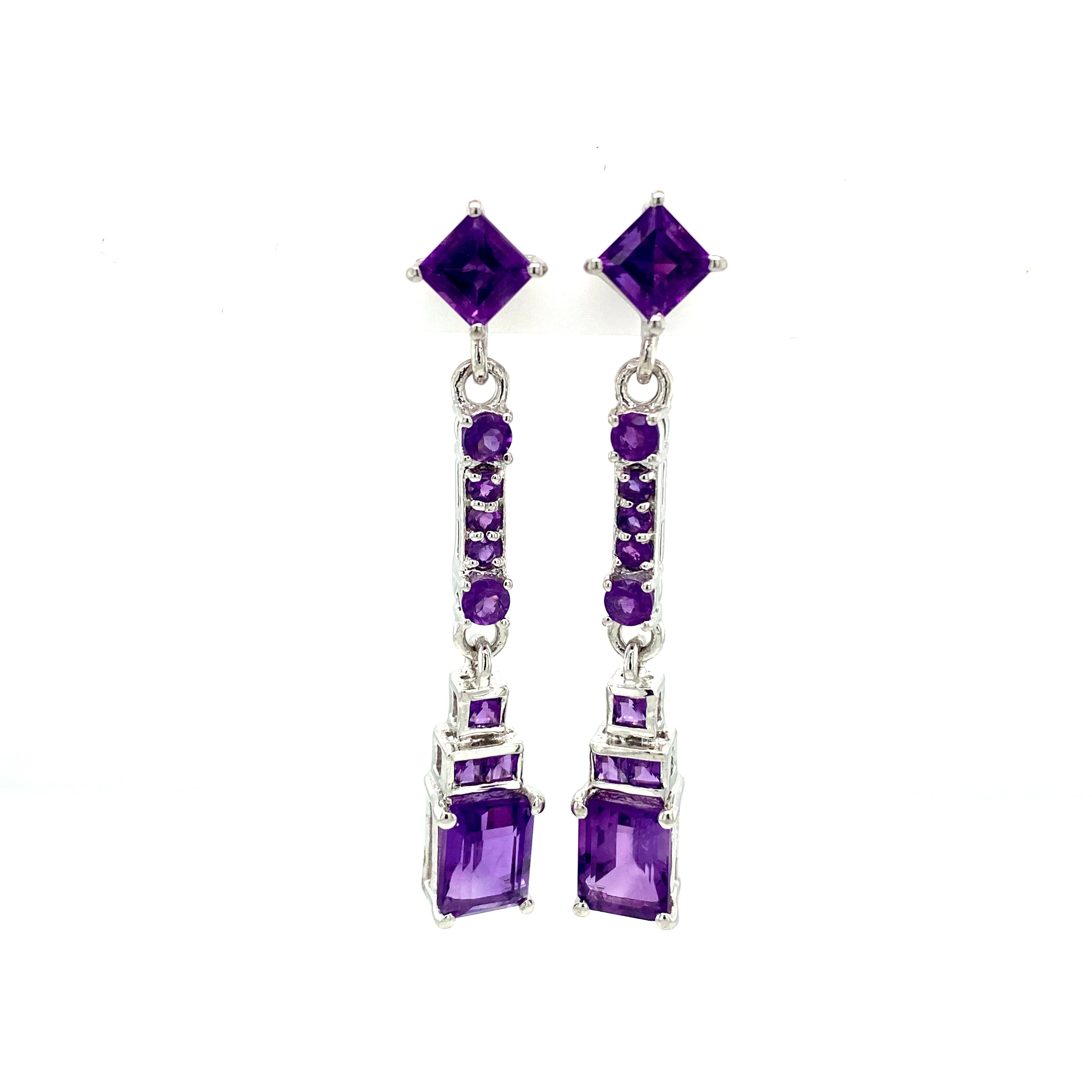 Amethyst Earring in .925 Sterling Silver - KST 52608