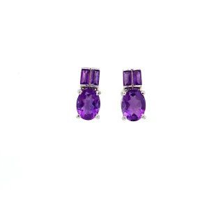 Amethyst Earring in .925 Sterling Silver - KST 52749