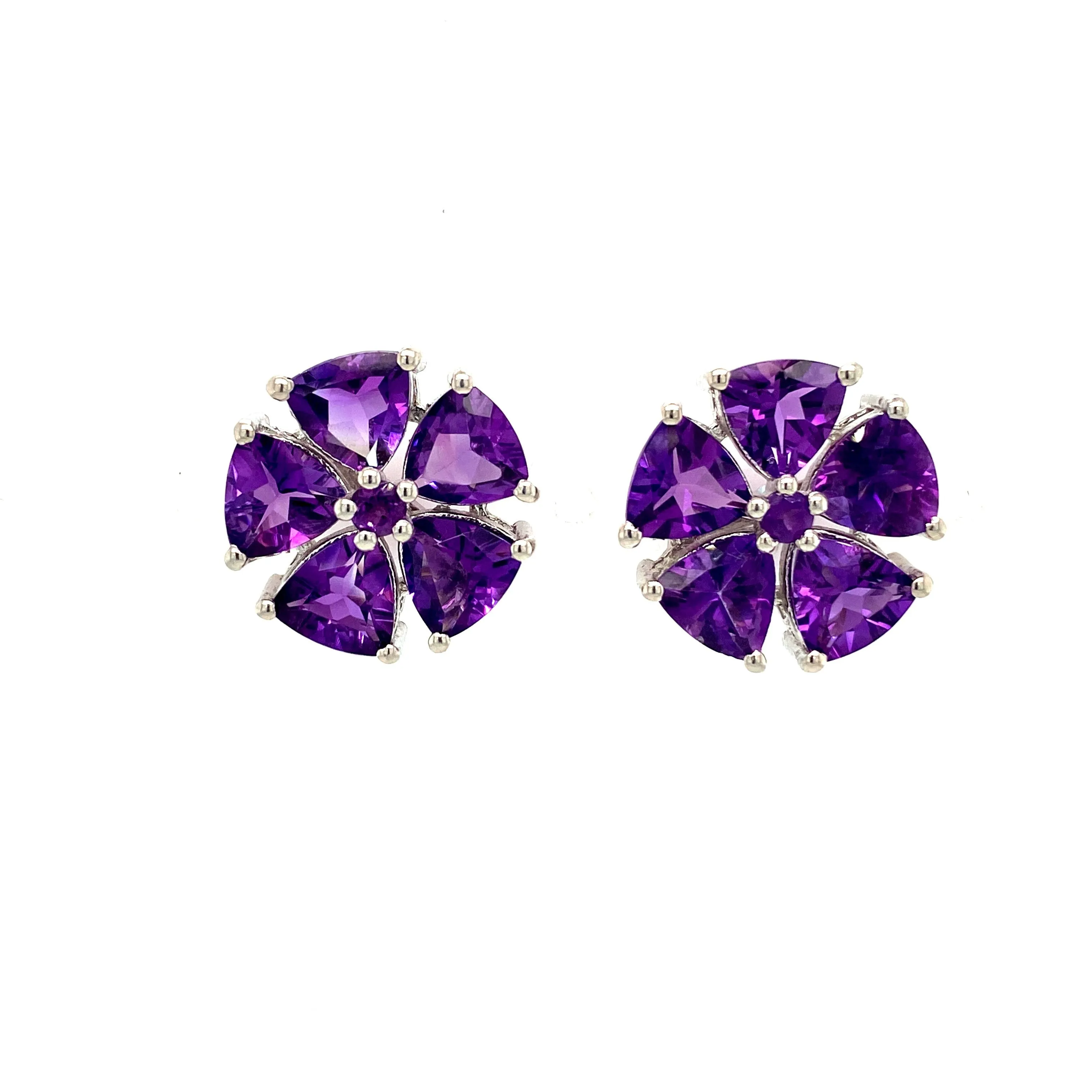 Amethyst Earring in .925 Sterling Silver - KST 52950
