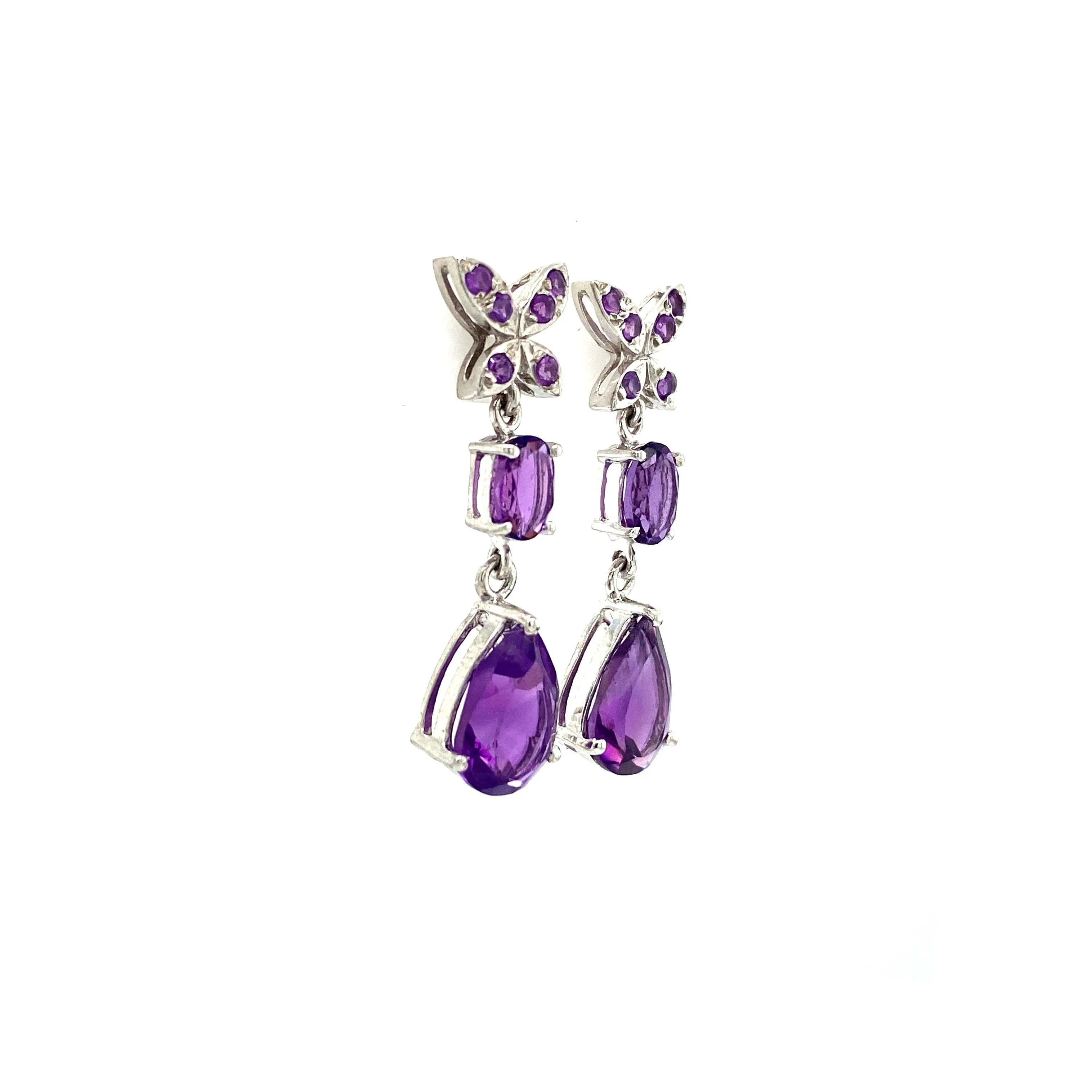 Amethyst Earring in .925 Sterling Silver - KST 53382
