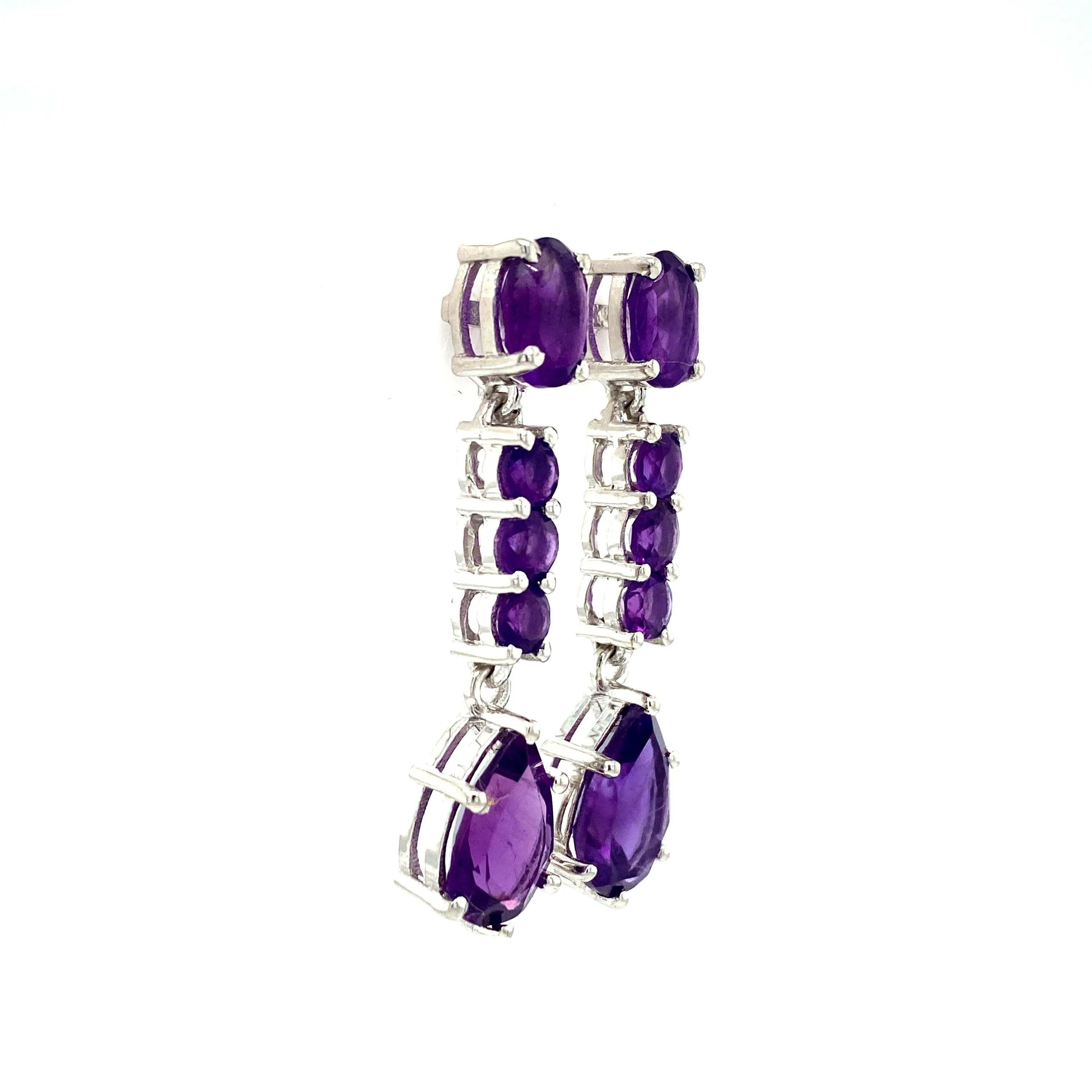 Amethyst Earring in .925 Sterling Silver - KST 58866