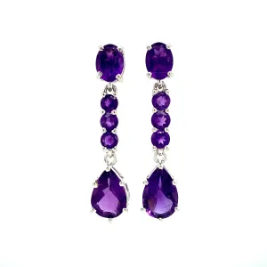 Amethyst Earring in .925 Sterling Silver - KST 58866