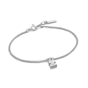 Ania Haie Silver Pearl Padlock Bracelet