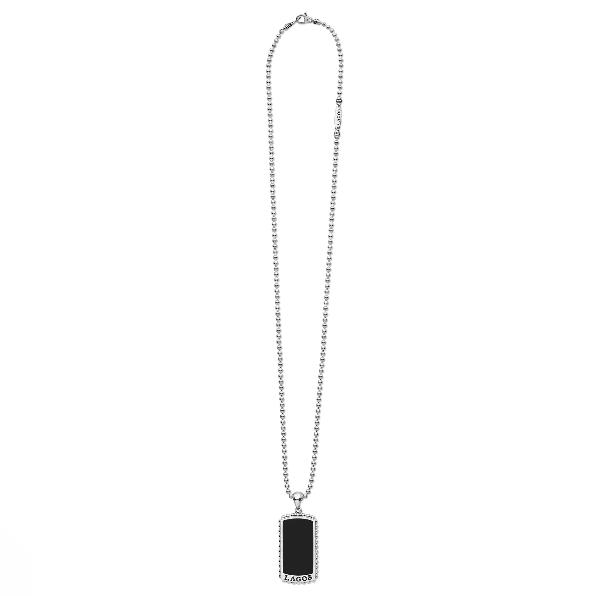 Anthem Black Agate Tag Amulet Necklace